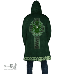 Irish Falvey or O Falvey Coat of Arms Irish Cloak Hooded Cape Coat Irish Cross with Celtic Knot and Claddagh Ring