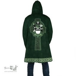 Irish Burton Coat of Arms Irish Cloak Hooded Cape Coat Irish Cross with Celtic Knot and Claddagh Ring