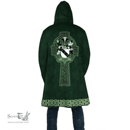Irish Evers Coat of Arms Irish Cloak Hooded Cape Coat Irish Cross with Celtic Knot and Claddagh Ring