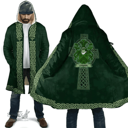 Irish Cosker or McCosker Coat of Arms Irish Cloak Hooded Cape Coat Irish Cross with Celtic Knot and Claddagh Ring