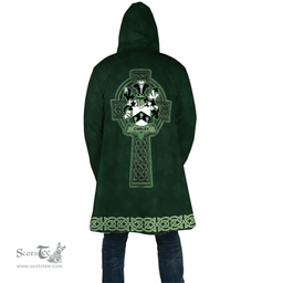 Irish Cawley or Cauley Coat of Arms Irish Cloak Hooded Cape Coat Irish Cross with Celtic Knot and Claddagh Ring