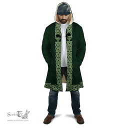 Irish Dalton Coat of Arms Irish Cloak Hooded Cape Coat Irish Cross with Celtic Knot and Claddagh Ring