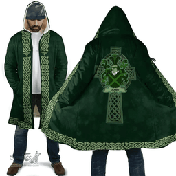 Irish Dowd or O Dowd Coat of Arms Irish Cloak Hooded Cape Coat Irish Cross with Celtic Knot and Claddagh Ring