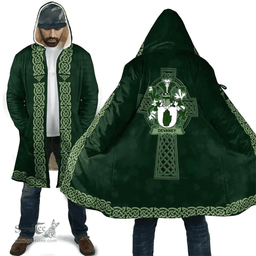 Irish Devaney or O Devaney Coat of Arms Irish Cloak Hooded Cape Coat Irish Cross with Celtic Knot and Claddagh Ring