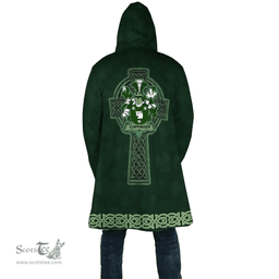 Irish Coppinger Coat of Arms Irish Cloak Hooded Cape Coat Irish Cross with Celtic Knot and Claddagh Ring