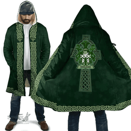 Irish House of DARCY Coat of Arms Irish Cloak Hooded Cape Coat Irish Cross with Celtic Knot and Claddagh Ring