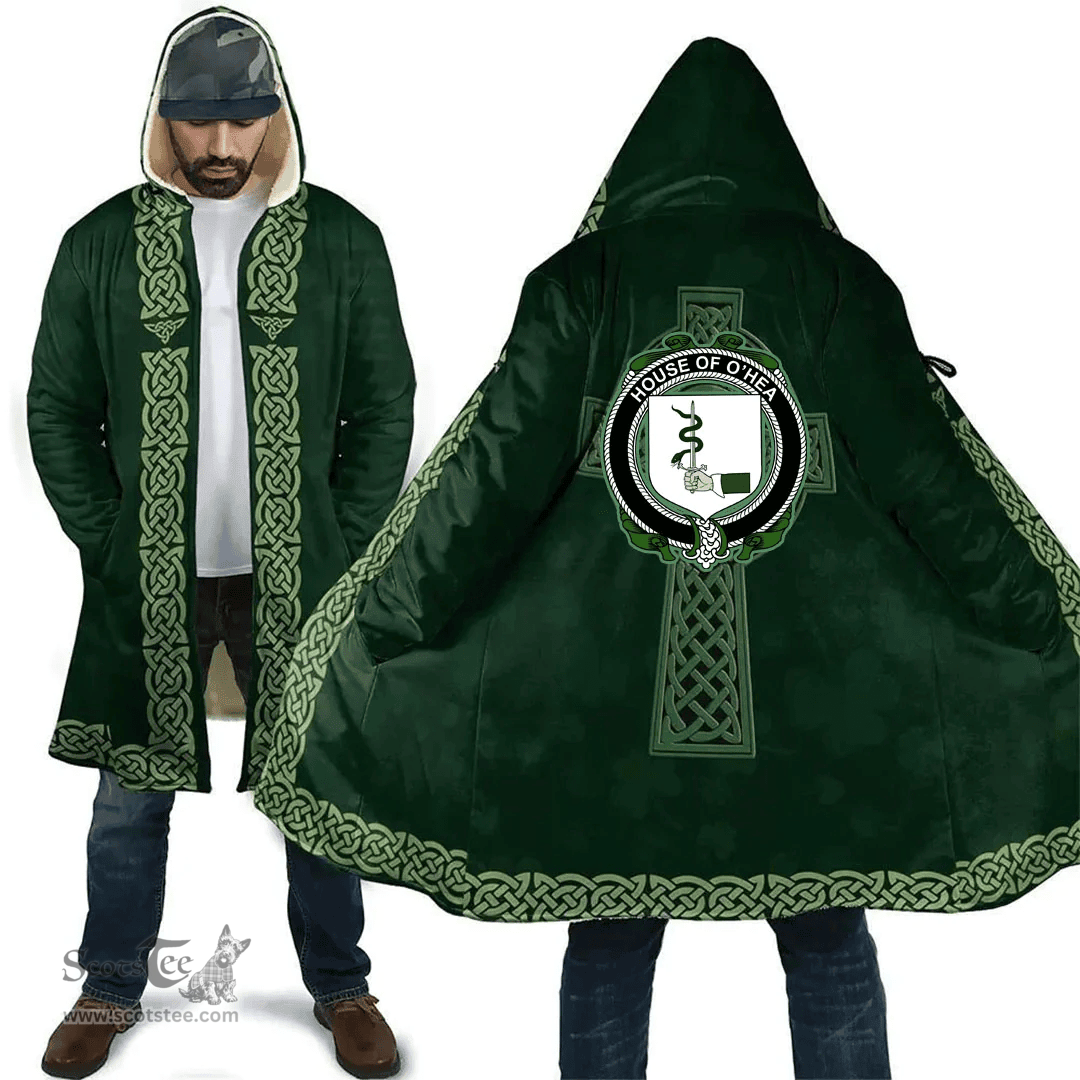 Irish Hames Coat of Arms Irish Cloak Hooded Cape Coat Irish Cross with Celtic Knot and Claddagh Ring