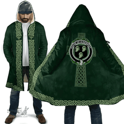 Irish Hanratty or O Hanraghty Coat of Arms Irish Cloak Hooded Cape Coat Irish Cross with Celtic Knot and Claddagh Ring