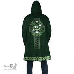 Irish Haugh or O Hough Coat of Arms Irish Cloak Hooded Cape Coat Irish Cross with Celtic Knot and Claddagh Ring