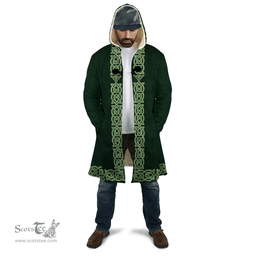 Irish House of MACGUIRE Coat of Arms Irish Cloak Hooded Cape Coat Irish Cross with Celtic Knot and Claddagh Ring