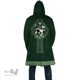 Irish Finglas Coat of Arms Irish Cloak Hooded Cape Coat Irish Cross with Celtic Knot and Claddagh Ring