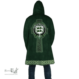 Irish House of MACCLANCY Coat of Arms Irish Cloak Hooded Cape Coat Irish Cross with Celtic Knot and Claddagh Ring