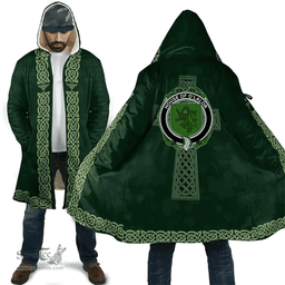 Irish Harding Coat of Arms Irish Cloak Hooded Cape Coat Irish Cross with Celtic Knot and Claddagh Ring