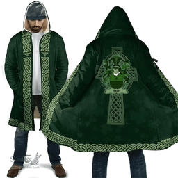 Irish Foley Coat of Arms Irish Cloak Hooded Cape Coat Irish Cross with Celtic Knot and Claddagh Ring