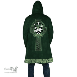 Irish Gold Coat of Arms Irish Cloak Hooded Cape Coat Irish Cross with Celtic Knot and Claddagh Ring