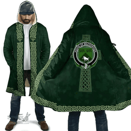 Irish House of MACKENNA Coat of Arms Irish Cloak Hooded Cape Coat Irish Cross with Celtic Knot and Claddagh Ring