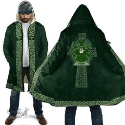 Irish Ryder Coat of Arms Irish Cloak Hooded Cape Coat Irish Cross with Celtic Knot and Claddagh Ring