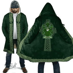 Irish Orpen Coat of Arms Irish Cloak Hooded Cape Coat Irish Cross with Celtic Knot and Claddagh Ring