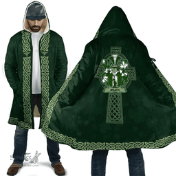 Irish Malpas Coat of Arms Irish Cloak Hooded Cape Coat Irish Cross with Celtic Knot and Claddagh Ring