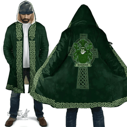 Irish McGann or Magan Coat of Arms Irish Cloak Hooded Cape Coat Irish Cross with Celtic Knot and Claddagh Ring
