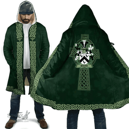 Irish McCarthy Coat of Arms Irish Cloak Hooded Cape Coat Irish Cross with Celtic Knot and Claddagh Ring