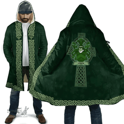 Irish Joyce Coat of Arms Irish Cloak Hooded Cape Coat Irish Cross with Celtic Knot and Claddagh Ring