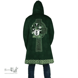 Irish Lovett Coat of Arms Irish Cloak Hooded Cape Coat Irish Cross with Celtic Knot and Claddagh Ring