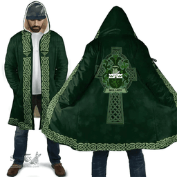 Irish McDevitt Coat of Arms Irish Cloak Hooded Cape Coat Irish Cross with Celtic Knot and Claddagh Ring