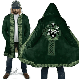 Irish Keefe or O Keefe Coat of Arms Irish Cloak Hooded Cape Coat Irish Cross with Celtic Knot and Claddagh Ring