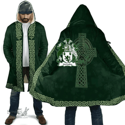 Irish Lanigan or O Lenigan Coat of Arms Irish Cloak Hooded Cape Coat Irish Cross with Celtic Knot and Claddagh Ring