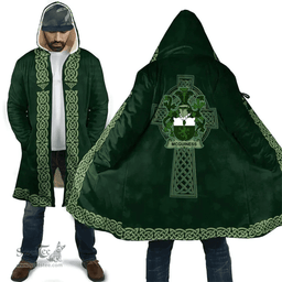 Irish Longfield Coat of Arms Irish Cloak Hooded Cape Coat Irish Cross with Celtic Knot and Claddagh Ring