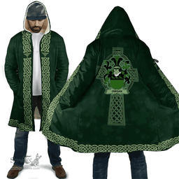Irish Owgan Coat of Arms Irish Cloak Hooded Cape Coat Irish Cross with Celtic Knot and Claddagh Ring