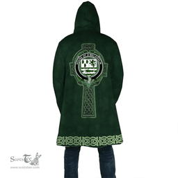 Irish House of O MELAGHLIN Coat of Arms Irish Cloak Hooded Cape Coat Irish Cross with Celtic Knot and Claddagh Ring