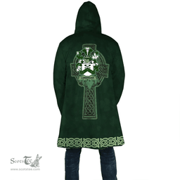 Irish Lonergan or O Lonergan Coat of Arms Irish Cloak Hooded Cape Coat Irish Cross with Celtic Knot and Claddagh Ring