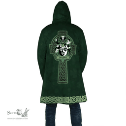 Irish Palliser Coat of Arms Irish Cloak Hooded Cape Coat Irish Cross with Celtic Knot and Claddagh Ring