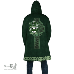 Irish Lea or McLea Coat of Arms Irish Cloak Hooded Cape Coat Irish Cross with Celtic Knot and Claddagh Ring
