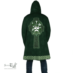 Irish Wakeley Coat of Arms Irish Cloak Hooded Cape Coat Irish Cross with Celtic Knot and Claddagh Ring