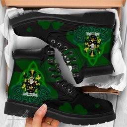 Irish Best Coat of Arms Family Crest Irish Boots with Knot And Shamrock All Season Boots