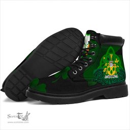 Irish Cleary or O Clery Coat of Arms Family Crest Irish Boots with Knot And Shamrock All Season Boots