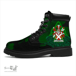 Irish Corry or O Corry Coat of Arms Family Crest Irish Boots with Knot And Shamrock All Season Boots