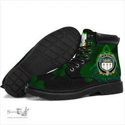 Irish House of MACLYSAGHT Coat of Arms Family Crest Irish Boots with Knot And Shamrock All Season Boots