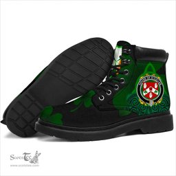 Irish House of O CULLEN Coat of Arms Family Crest Irish Boots with Knot And Shamrock All Season Boots