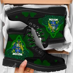 Irish Ferguson Coat of Arms Family Crest Irish Boots with Knot And Shamrock All Season Boots