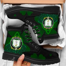 Irish House of O DAVOREN Coat of Arms Family Crest Irish Boots with Knot And Shamrock All Season Boots