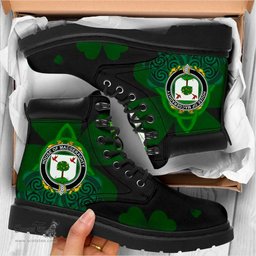 Irish House of MACGERAGHTY Coat of Arms Family Crest Irish Boots with Knot And Shamrock All Season Boots