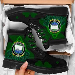 Irish House of O CAHILL Coat of Arms Family Crest Irish Boots with Knot And Shamrock All Season Boots