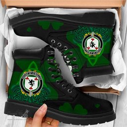 Irish House of O MOLLOY Coat of Arms Family Crest Irish Boots with Knot And Shamrock All Season Boots