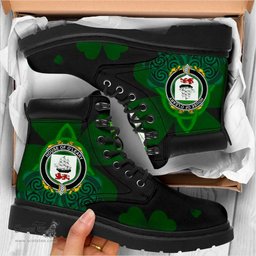 Irish House of O LEARY Coat of Arms Family Crest Irish Boots with Knot And Shamrock All Season Boots