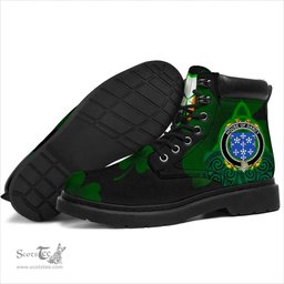 Irish House of DARCY Coat of Arms Family Crest Irish Boots with Knot And Shamrock All Season Boots