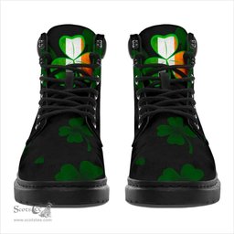 Irish Moriarty or O Moriarty Coat of Arms Family Crest Irish Boots with Knot And Shamrock All Season Boots